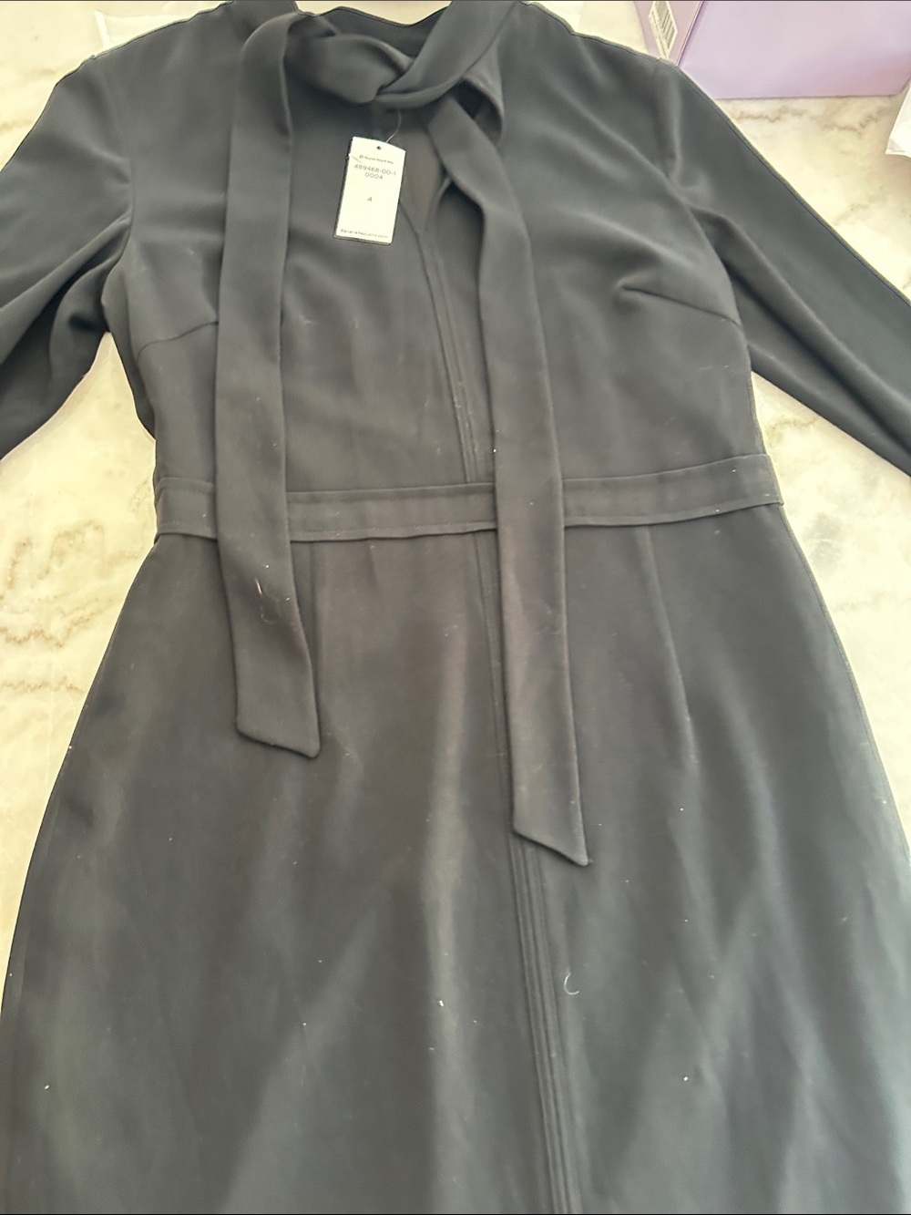 Banana Republic Black Tie-Neck Dress